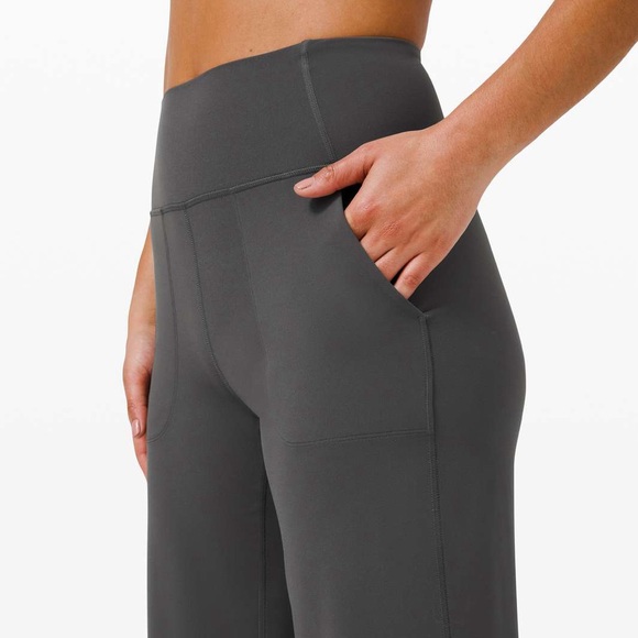 EUC Lululemon Athletica Align High Rise Wide Leg Crop Pants Graphite Grey 14 - Picture 5 of 7